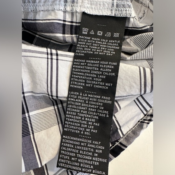 HARLEY-DAVIDSON Skull Shield Plaid Button Down Shirt Black White Gray Graphic - Picture 13 of 16